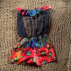 Festive strapless romper